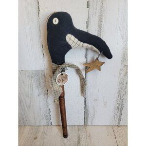 Unique crow mini staff Halloween Caw rustic star bird decor